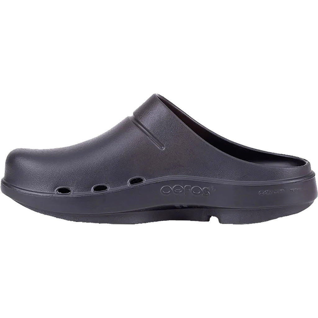 OOFOS OOcloog Unisex Open Back Clogs Black Matte Synthetic
