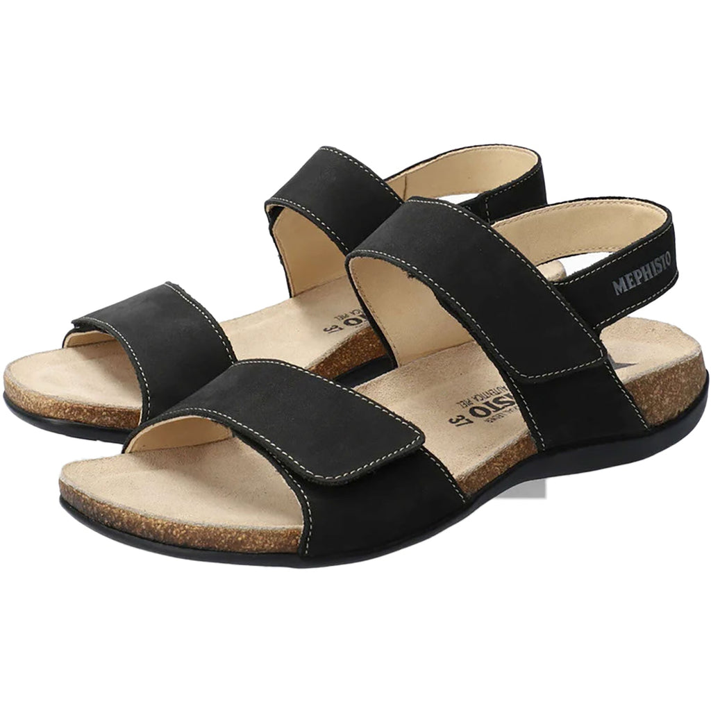 Mephisto Agave Women's Sandals Black Bucksoft Leather