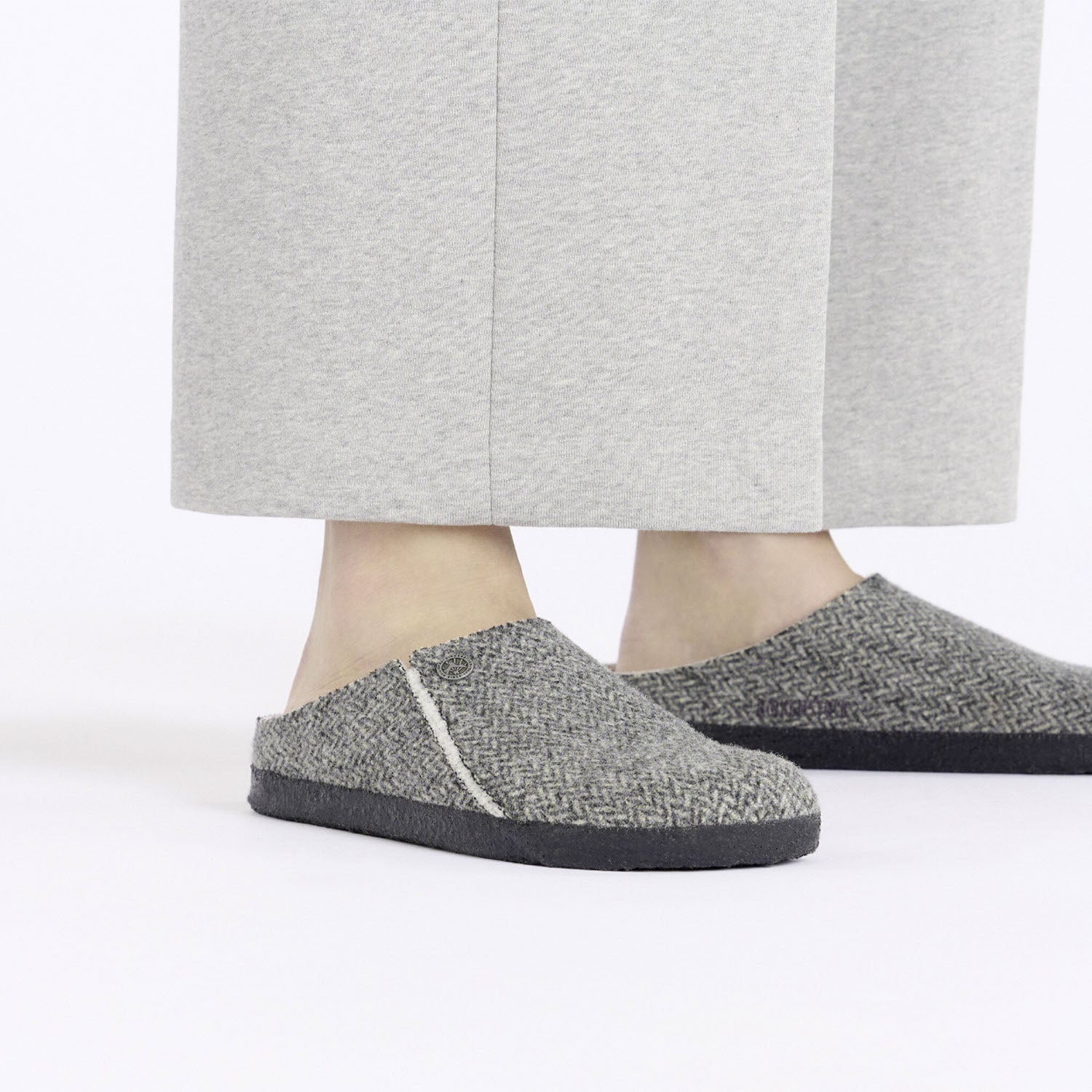 Birkenstock Zermatt Shearling Women's Slippers Herringbone Grey Wool