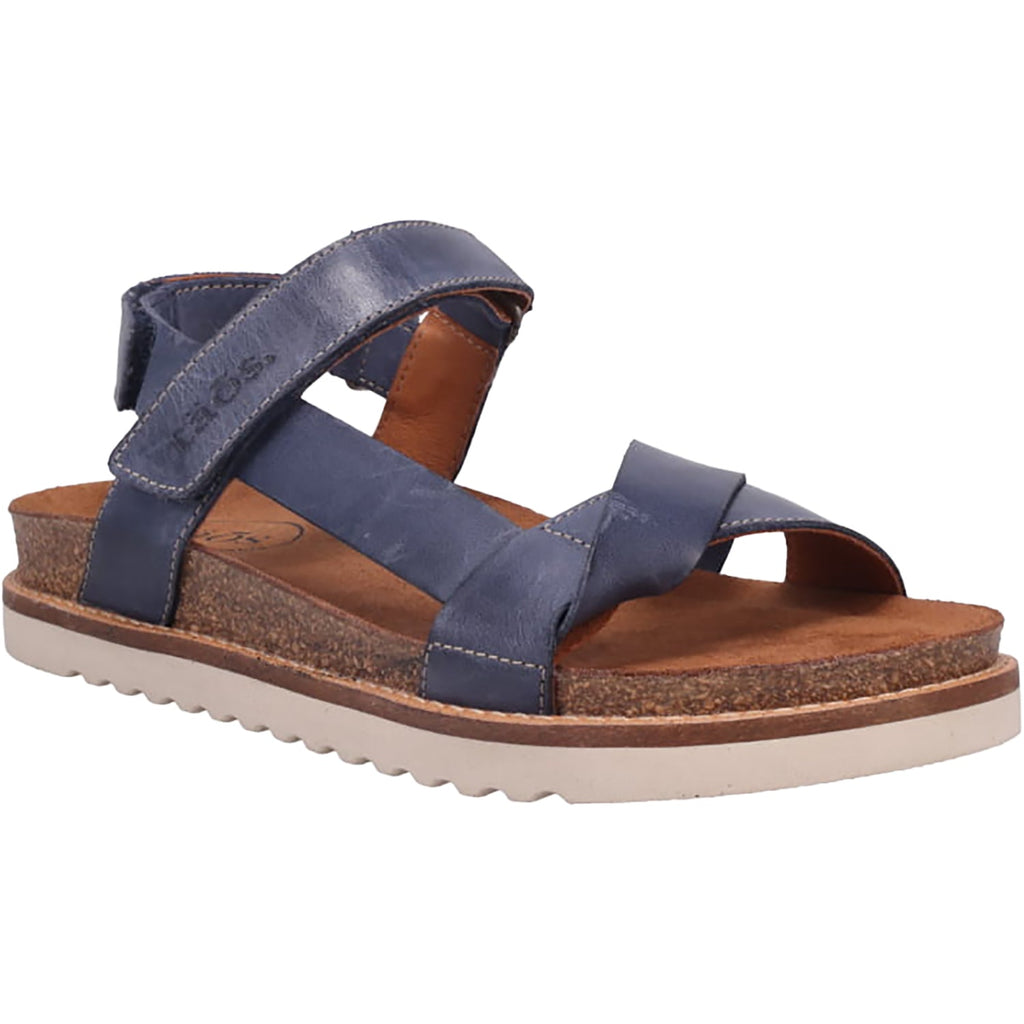 Taos Sideways Women's Ankle Strap Sandals Dark Blue Leather