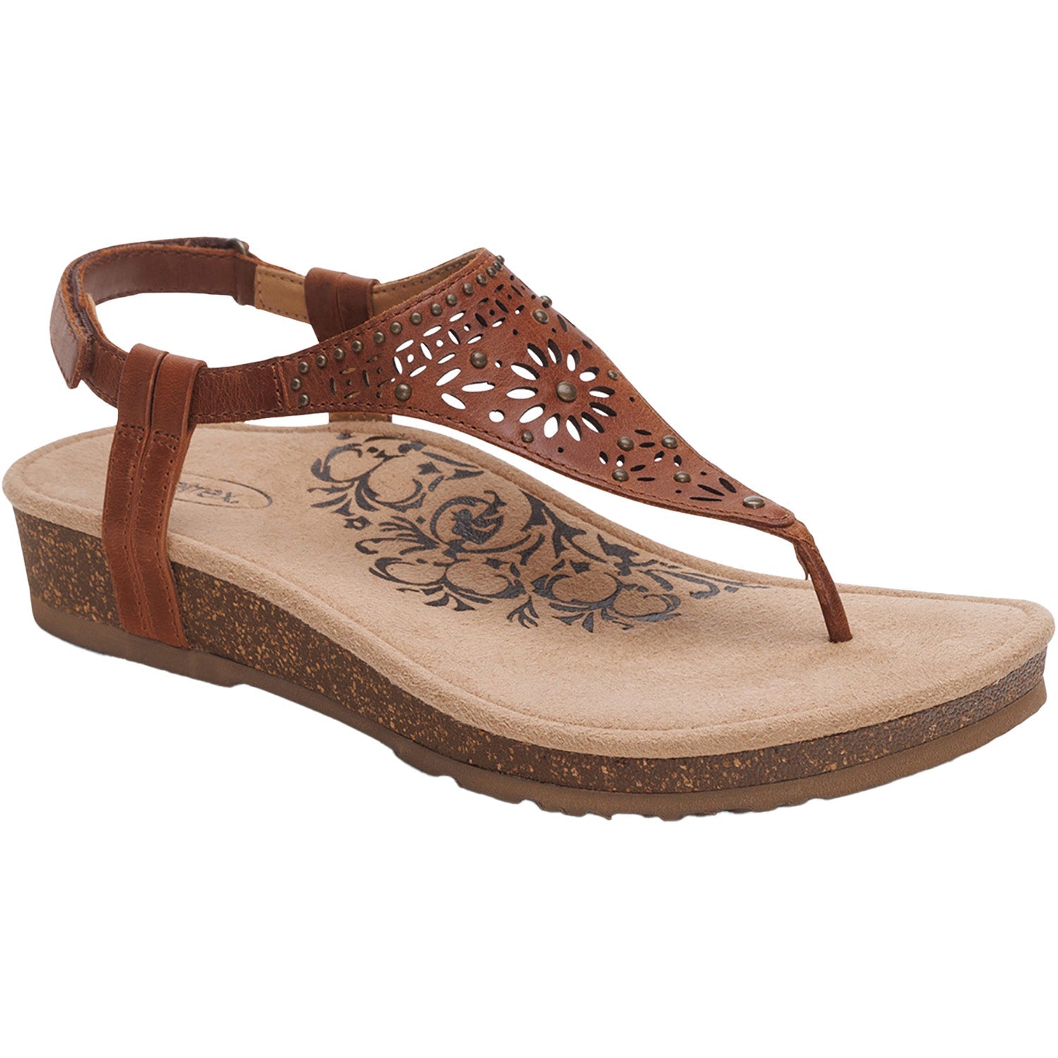 Aetrex Evelyn Women's Sandals Thong Sandals Walnut Leather