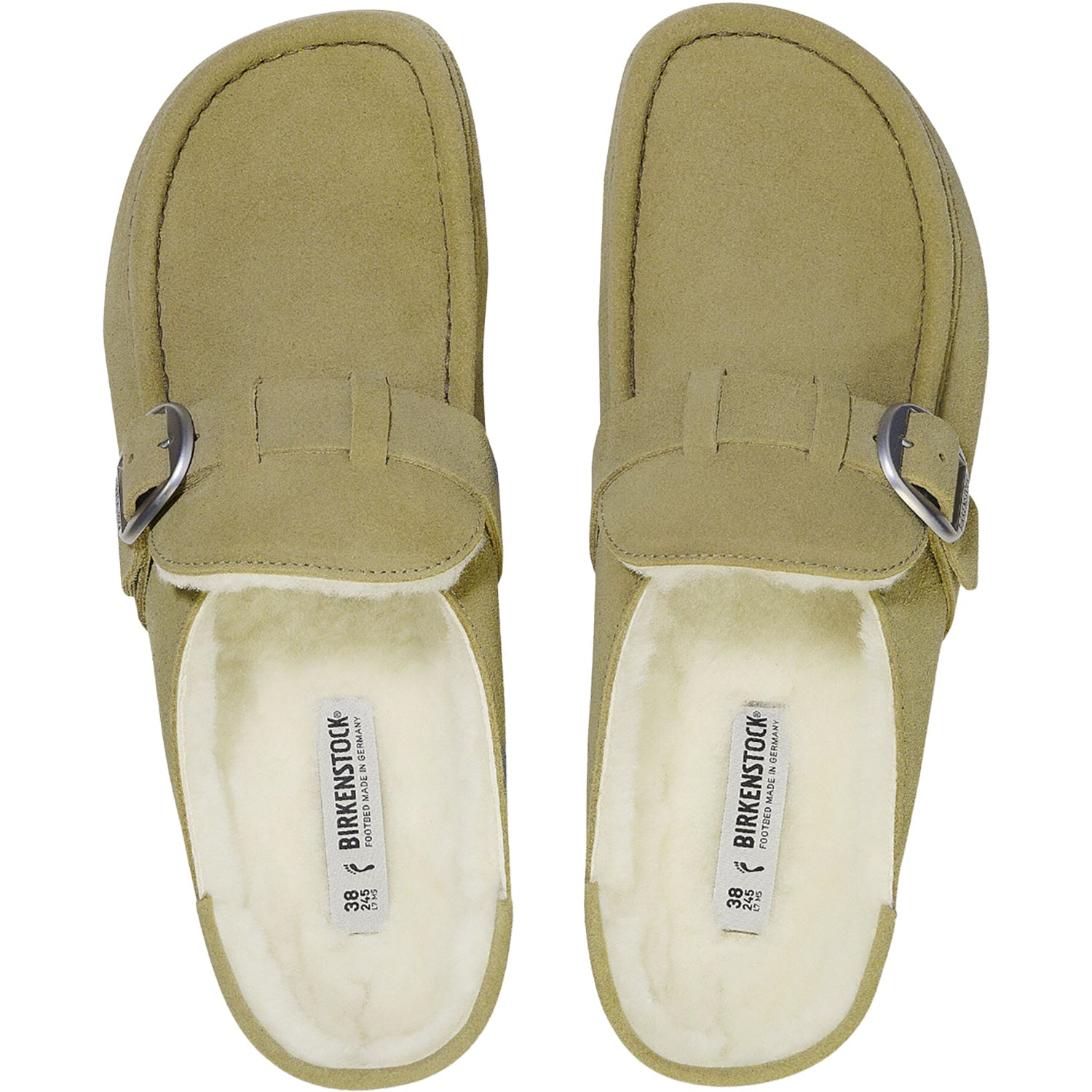 Birkenstock Buckley Shearling Women's Clogs Slippers Taupe Suede