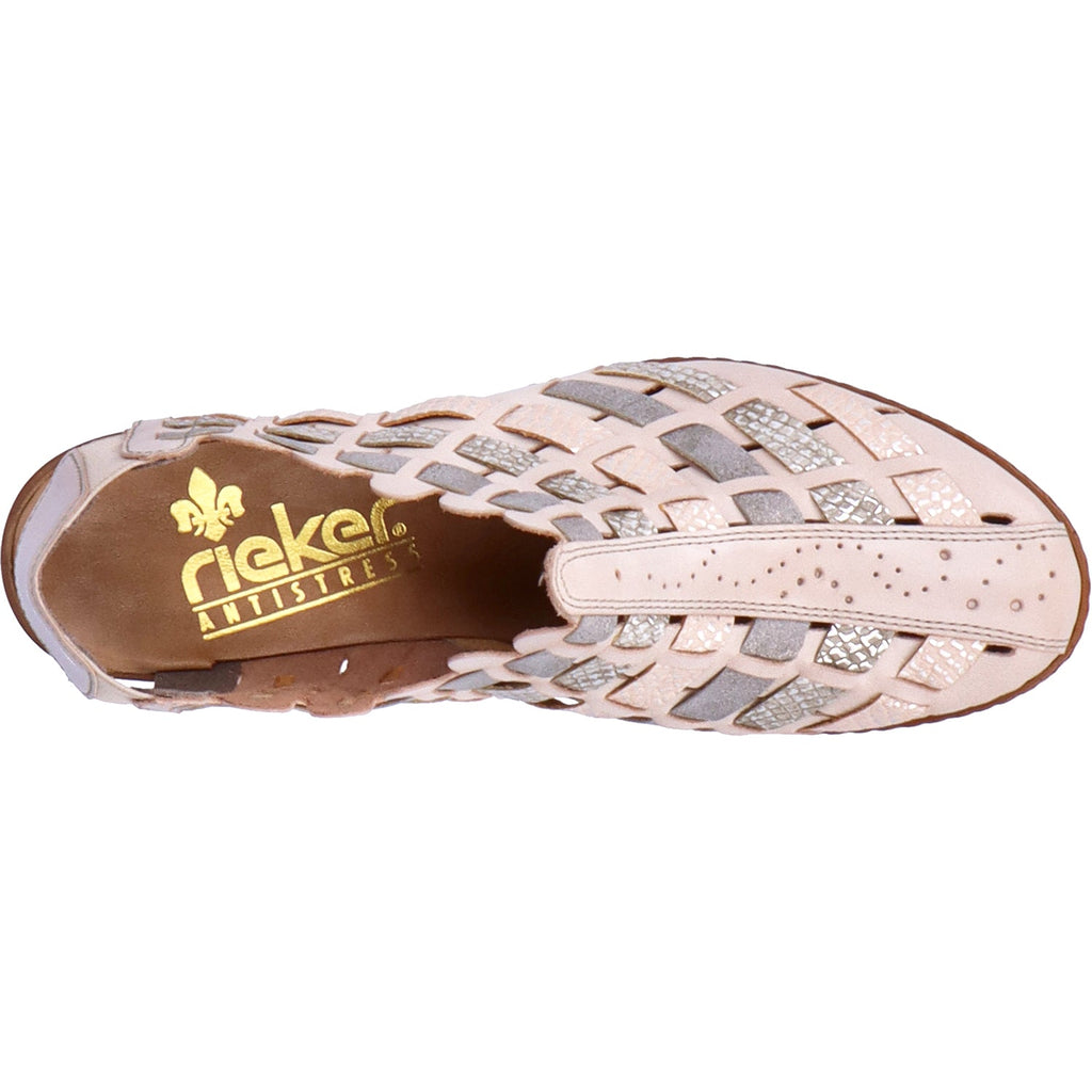 Rieker 46778-64 Sina 78 Women's Slingback Shoes Clay/Lighthouse Silver Leather