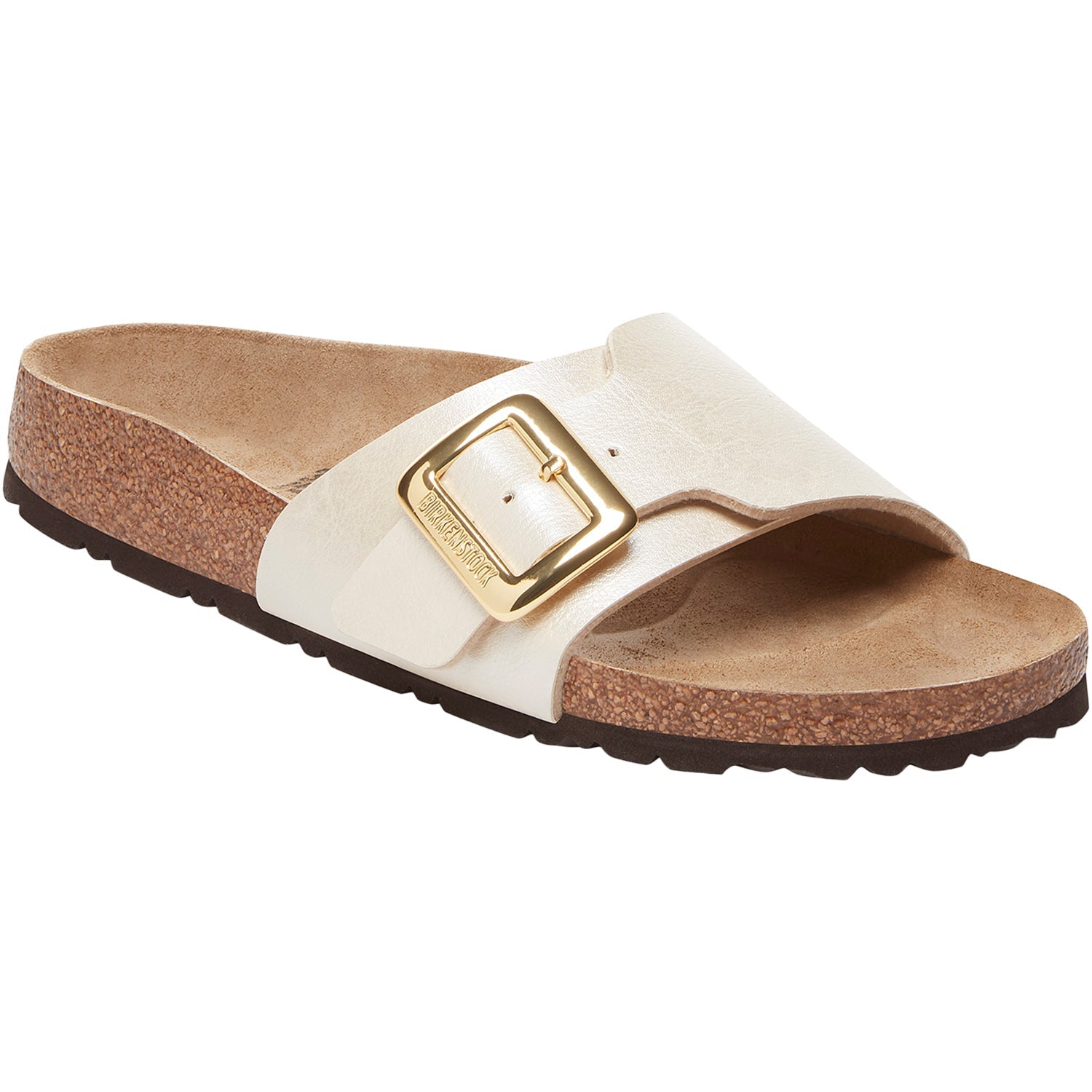 Birkenstock Catalina Luxe Buckle Birko-Flor Women's Sandals Graceful Pearl White