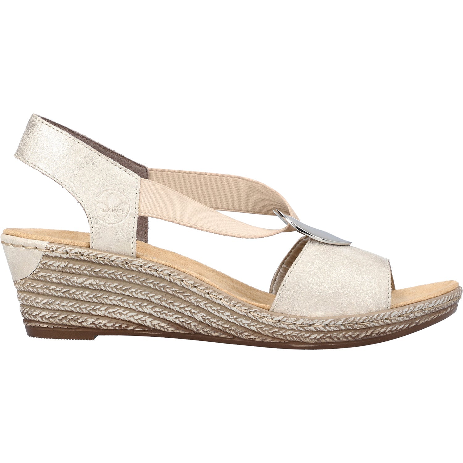 Rieker 624H6-60 Fanni Women's Slingback Sandals Muschel/Cream Synthetic