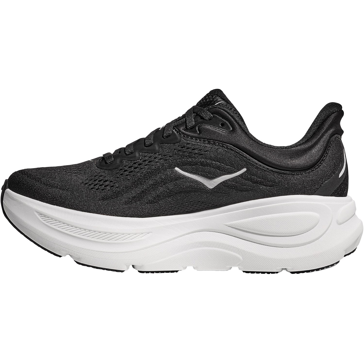 Hoka Bondi 9 (Neutral Support) Women's Athletic Shoes Black/White Mesh