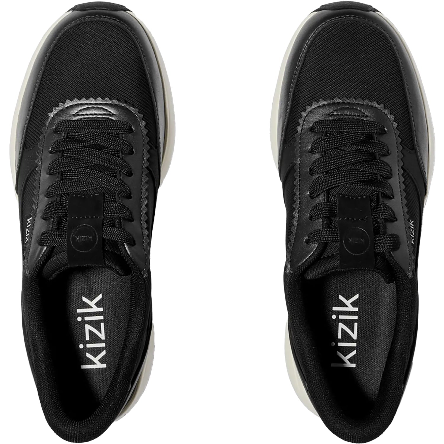 KIZIK Paris Women's Athletic Shoes Black/Pristine Leather