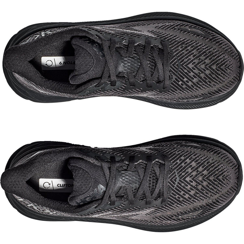 Hoka Clifton 9 (Neutral Support) Men's Road Running Shoes Black/Black Mesh