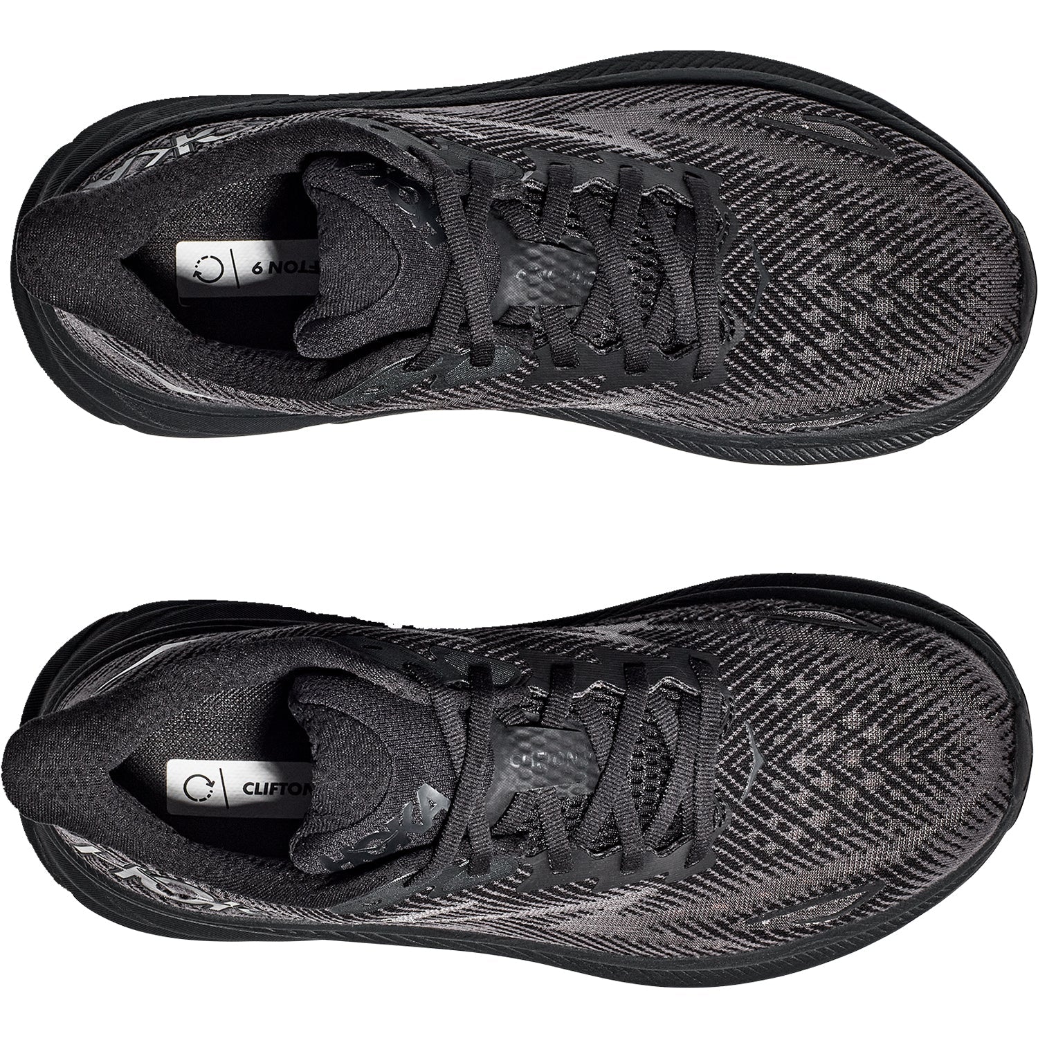 Hoka Clifton 9 (Neutral Support) Men's Road Running Shoes Black/Black Mesh
