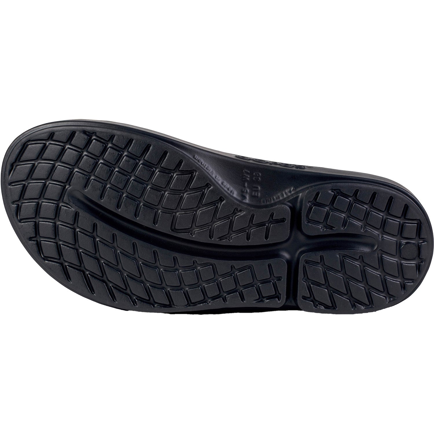 OOFOS OOahh Luxe Women's Recovery Slide Sandals Midnight Spectre Synthetic