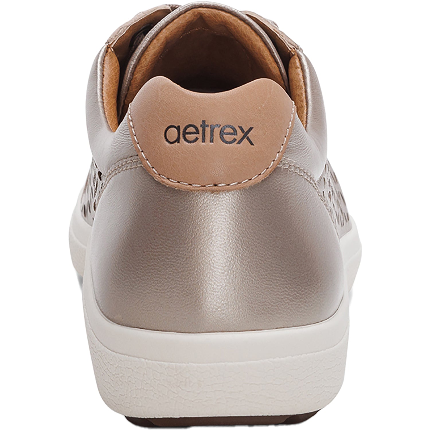 Aetrex Courtney Cutout Women's Sporty Lace Up Shoes White Gold