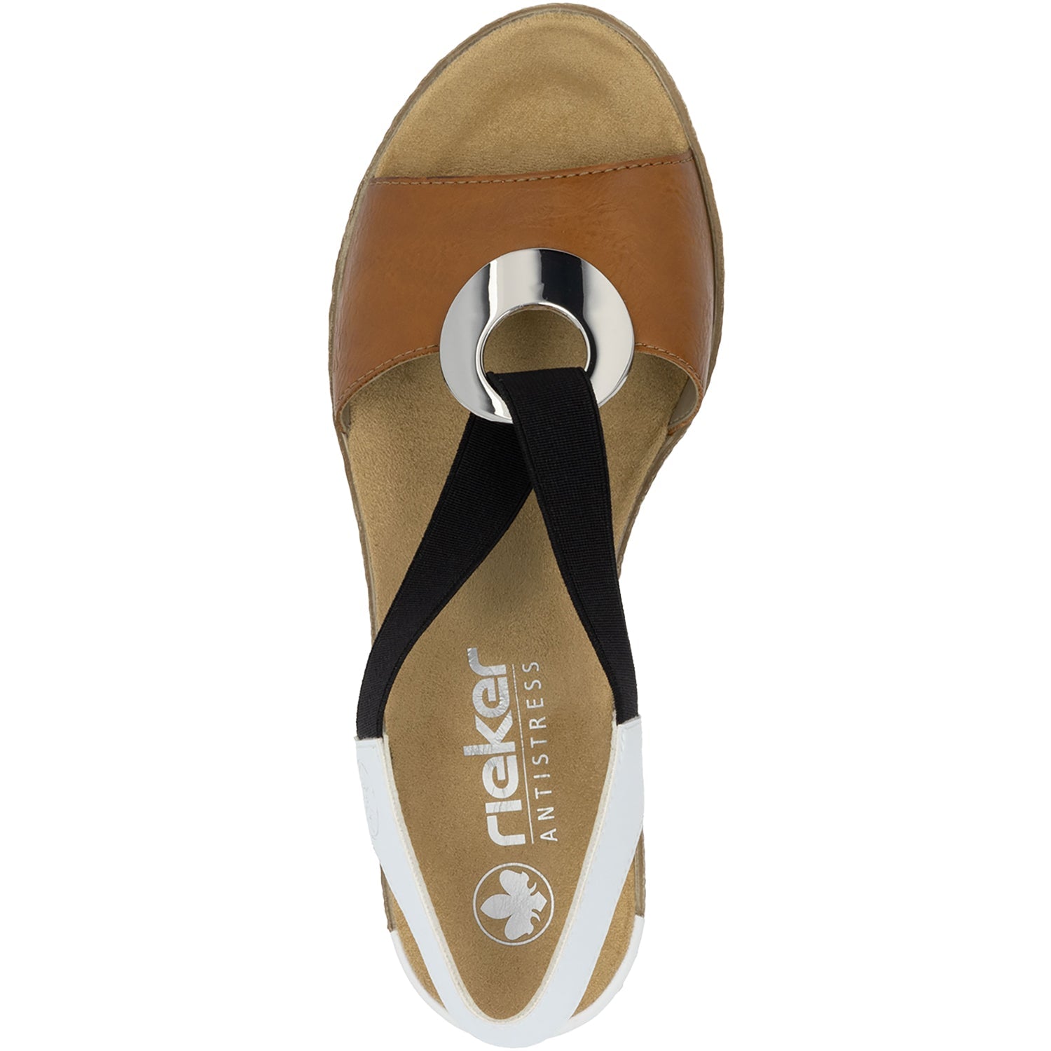 Rieker 624H6-24 Fanni H6 Women's Wedge Sandals Cayenne/Weiss Synthetic