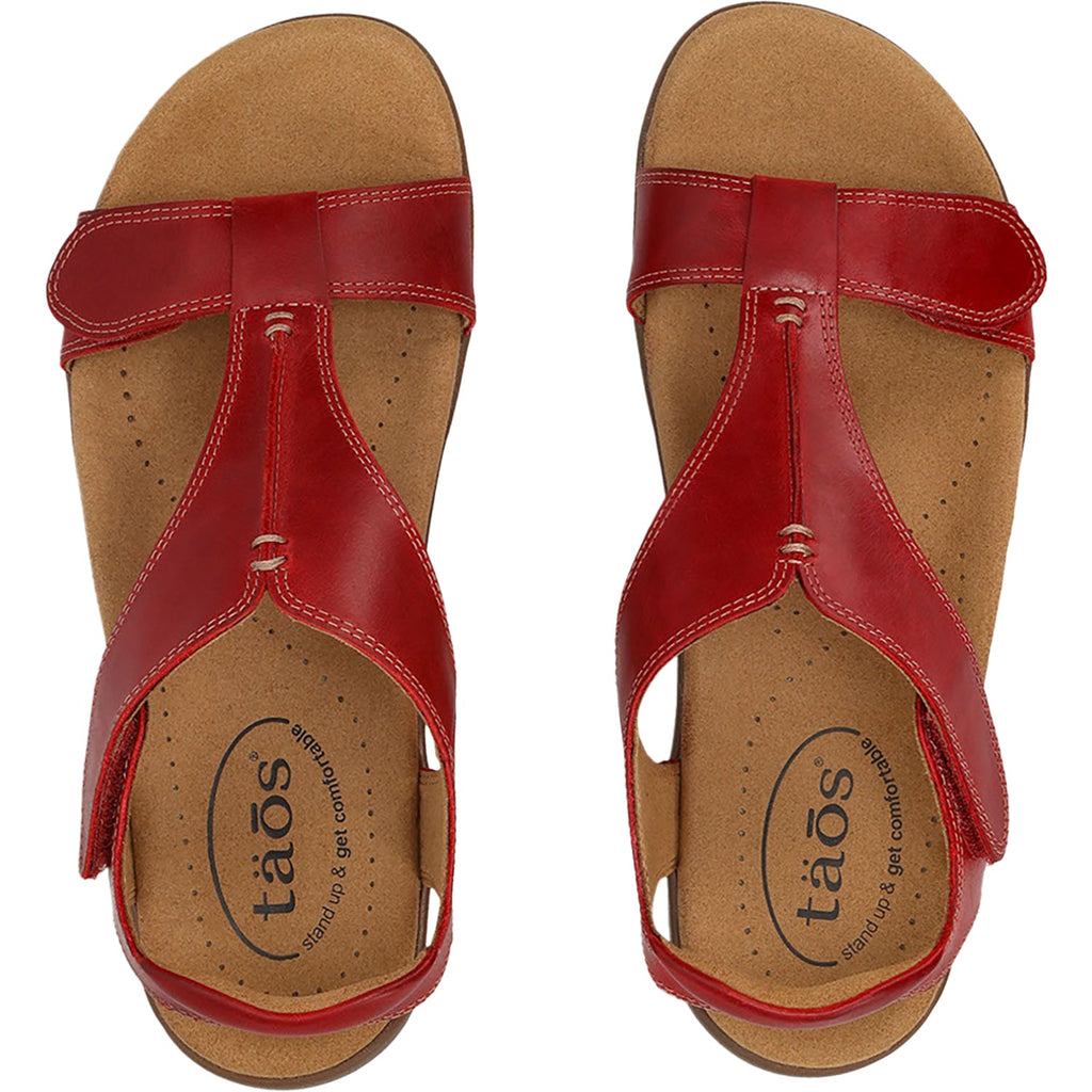 Taos The Show Women's Sandals Red Leather