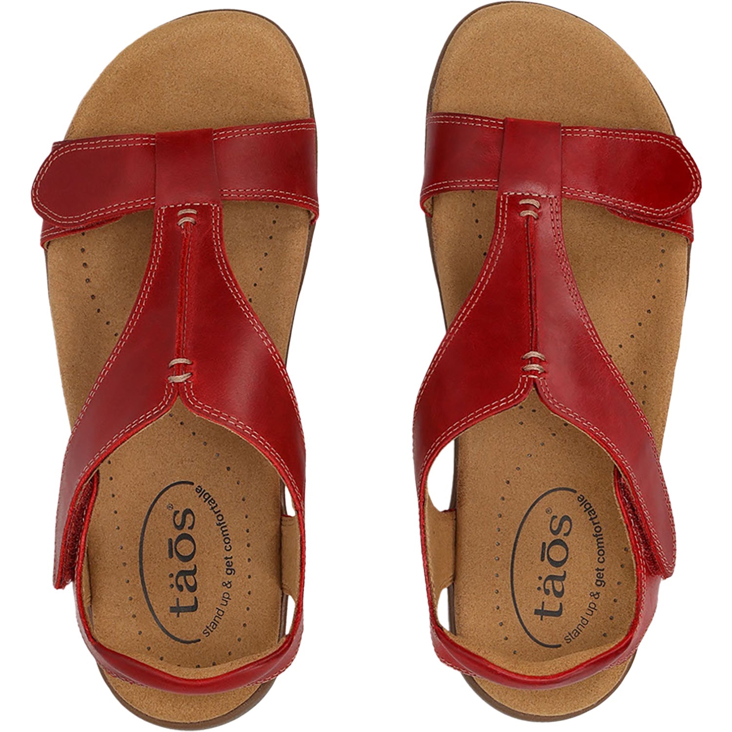 Taos The Show Women's Sandals Red Leather