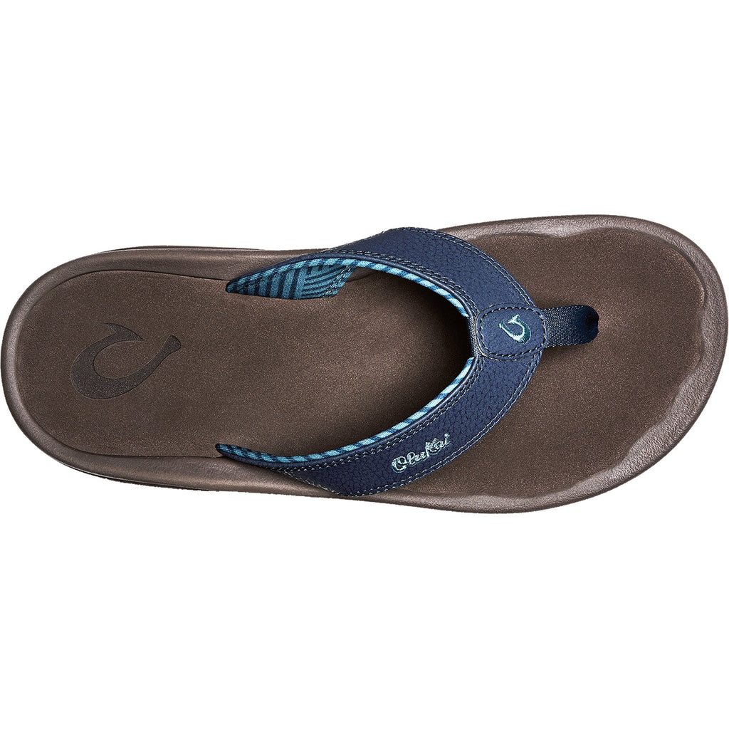 OluKai Ohana Men's Flip Flopss Blue Depth/Espresso Synthetic