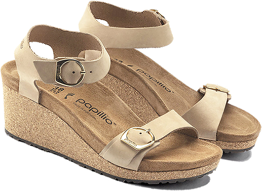 Birkenstock Papillio Soley Women's Wedge Sandals Sandcastle Nubuck