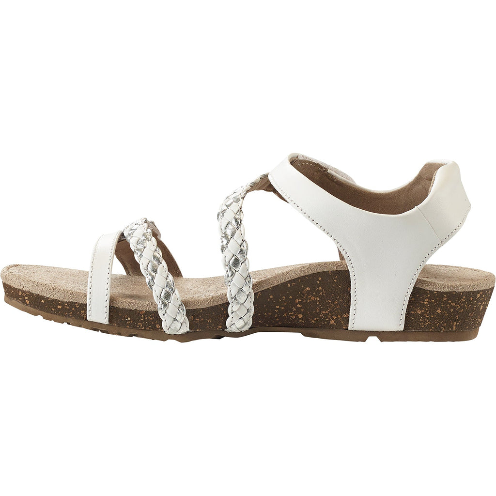 Aetrex Jillian Women's Backstrap Sandals White Leather