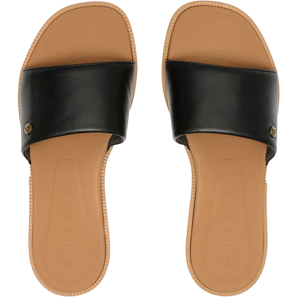 REEF Sunny Arrianah Women's Slide Sandals Black/Tan Synthetic