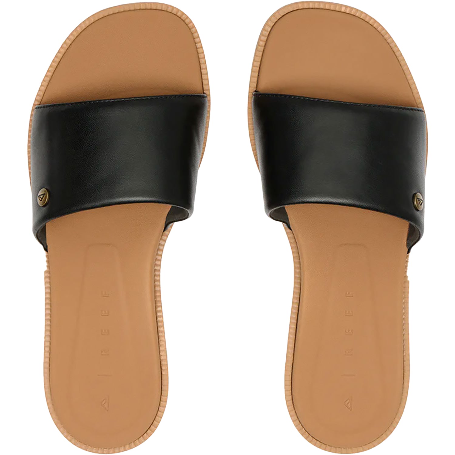 REEF Sunny Arrianah Women's Slide Sandals Black/Tan Synthetic