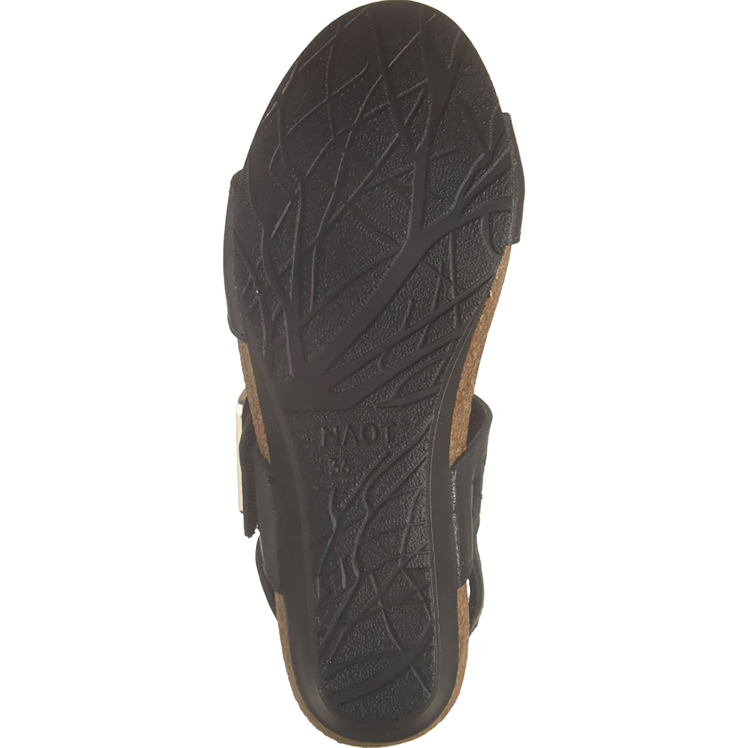 Naot Dynasty Women's Wedge Sandals Jet Black Leather