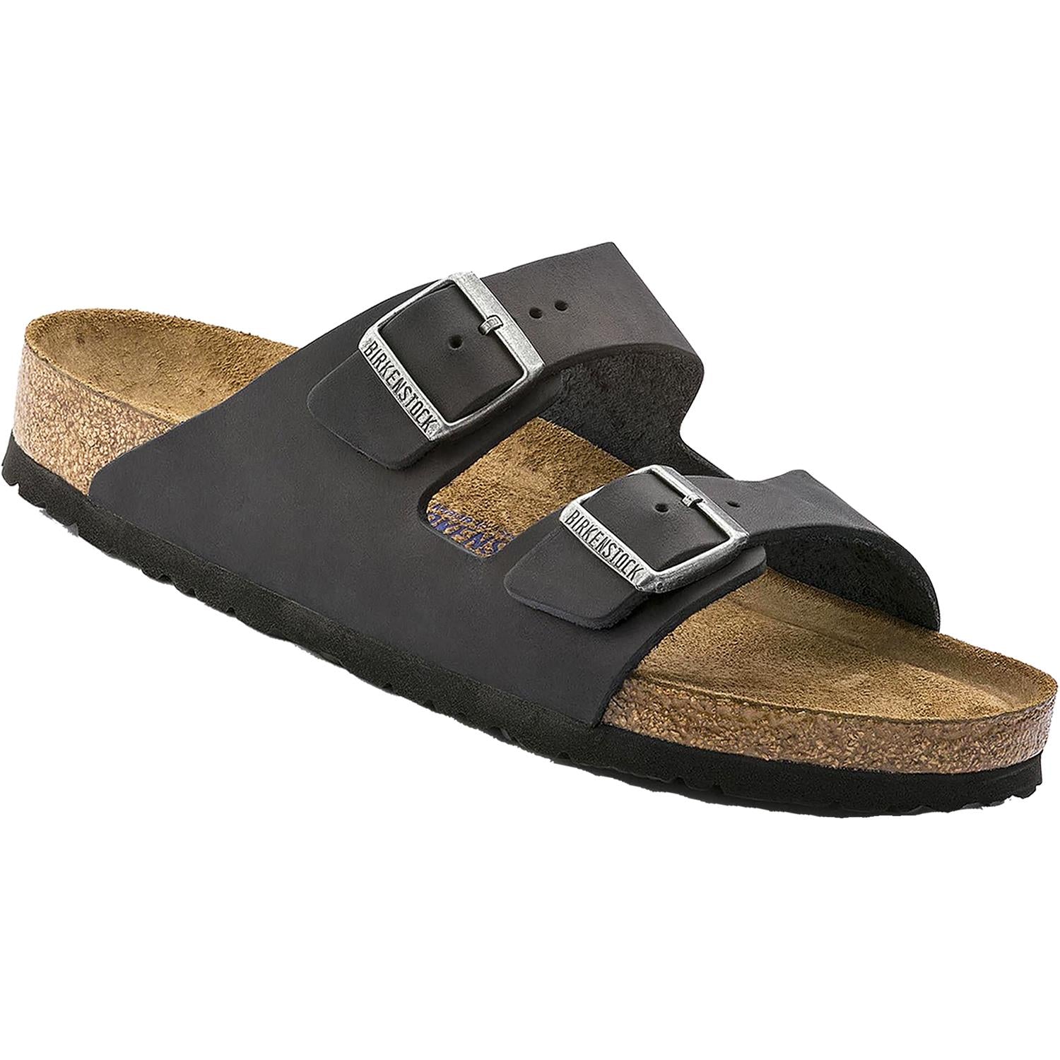 Birkenstock Arizona Soft Footbed Unisex Slide Sandals Black Oiled Leather