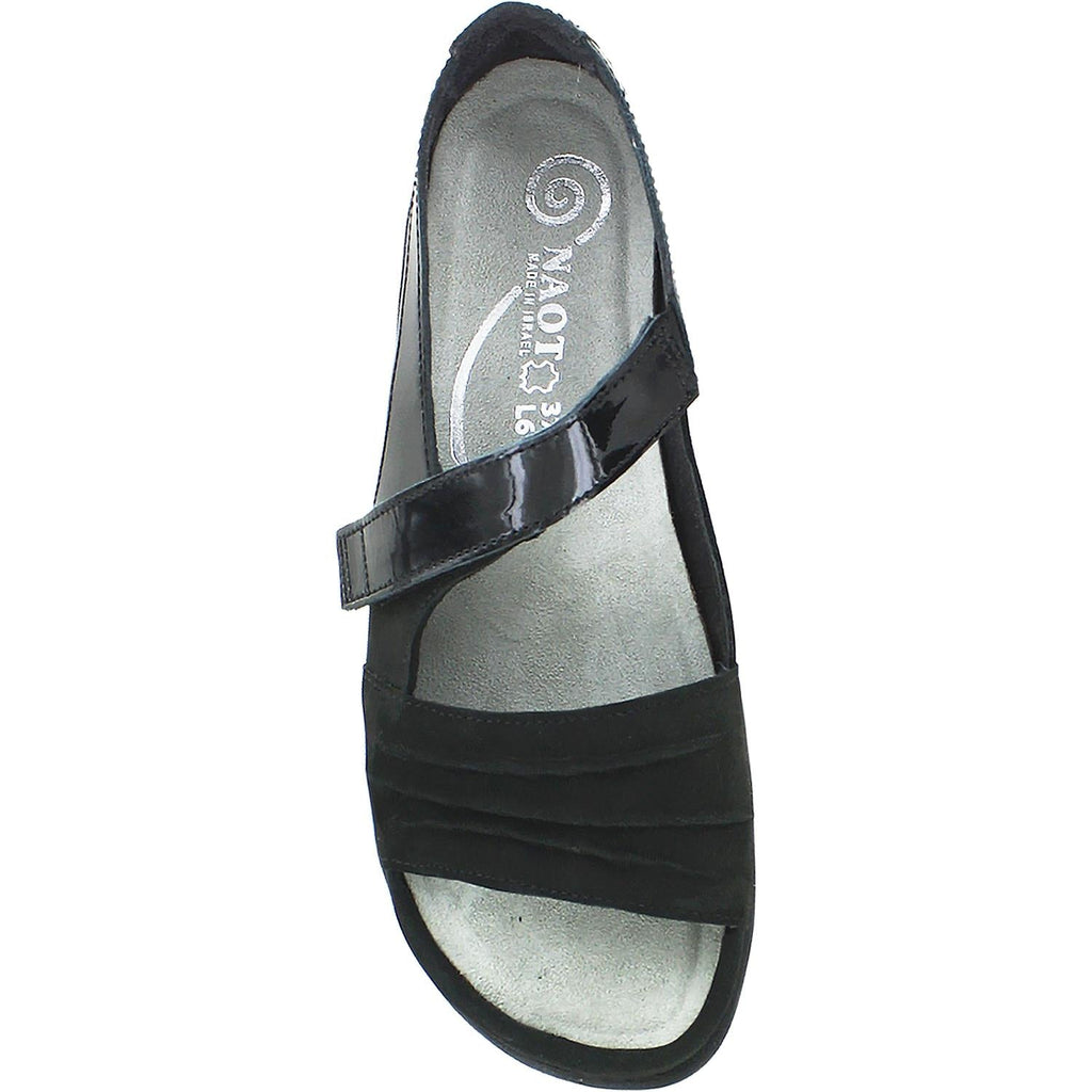 Naot Papaki Women's Sandals Black Patent/Black Velvet Leather