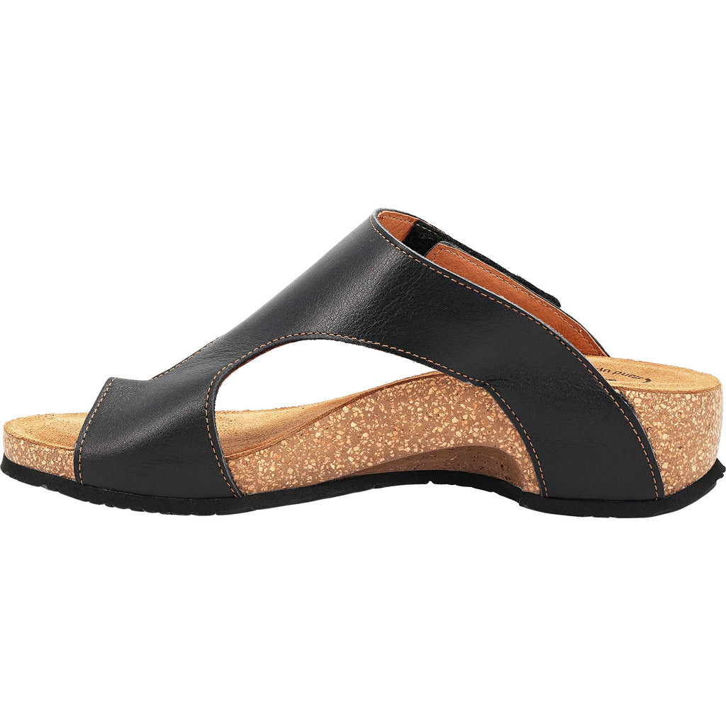 Taos Loop Women's Thong Sandals Black Leather