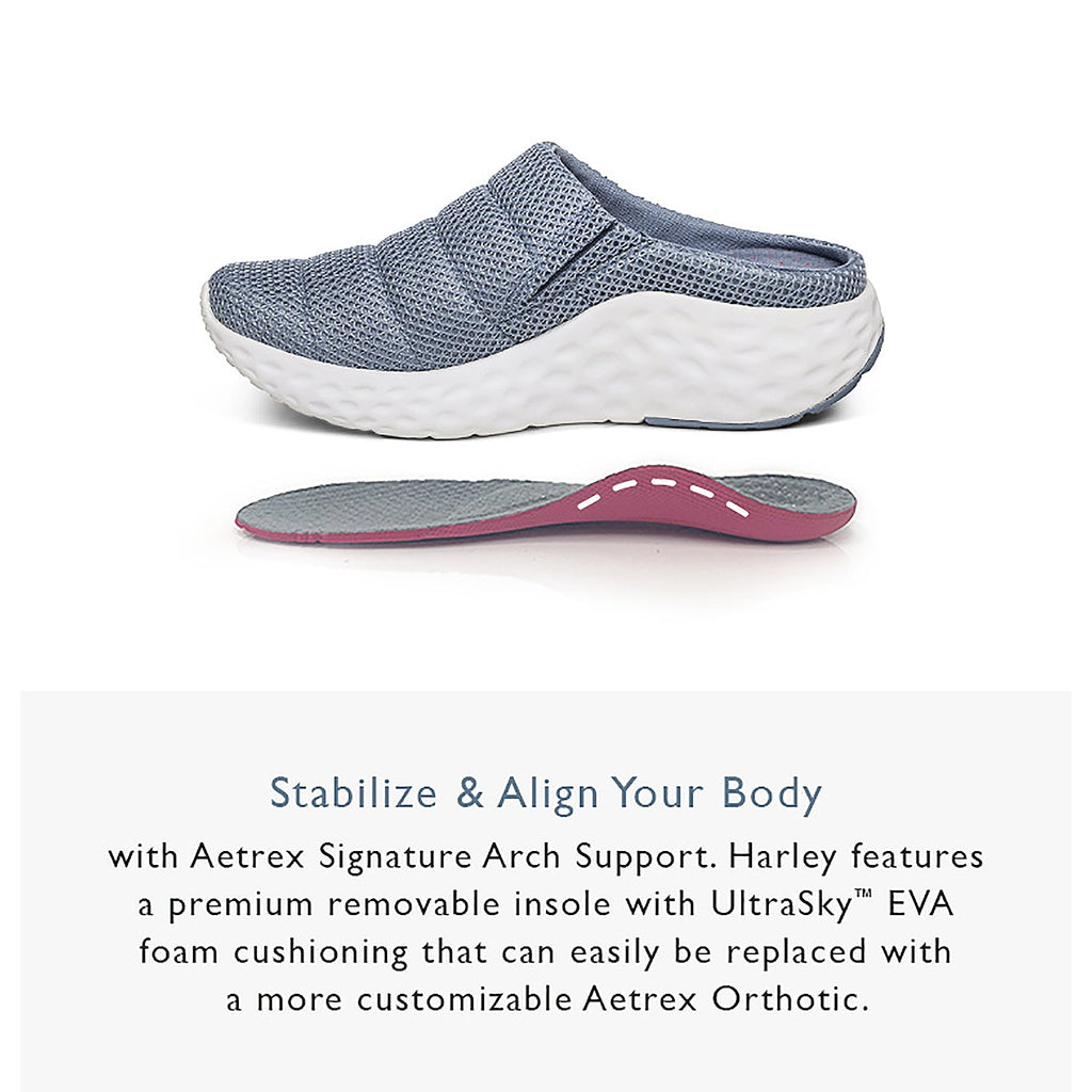Aetrex Harley Women's Slip On Sneakers Taupe Mesh
