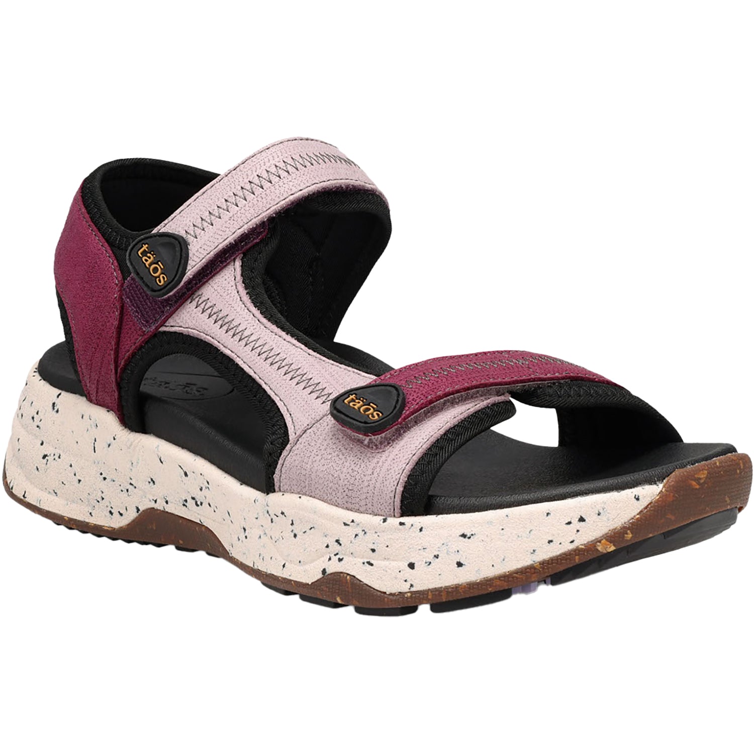 Taos Super Slide Women's All Terrain Sandals Plum Embossed Leather/Nylon