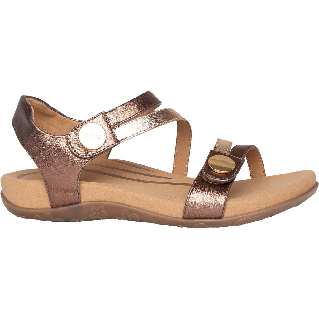 Aetrex Jess Women's Ankle Strap Sandals Bronze Synthetic