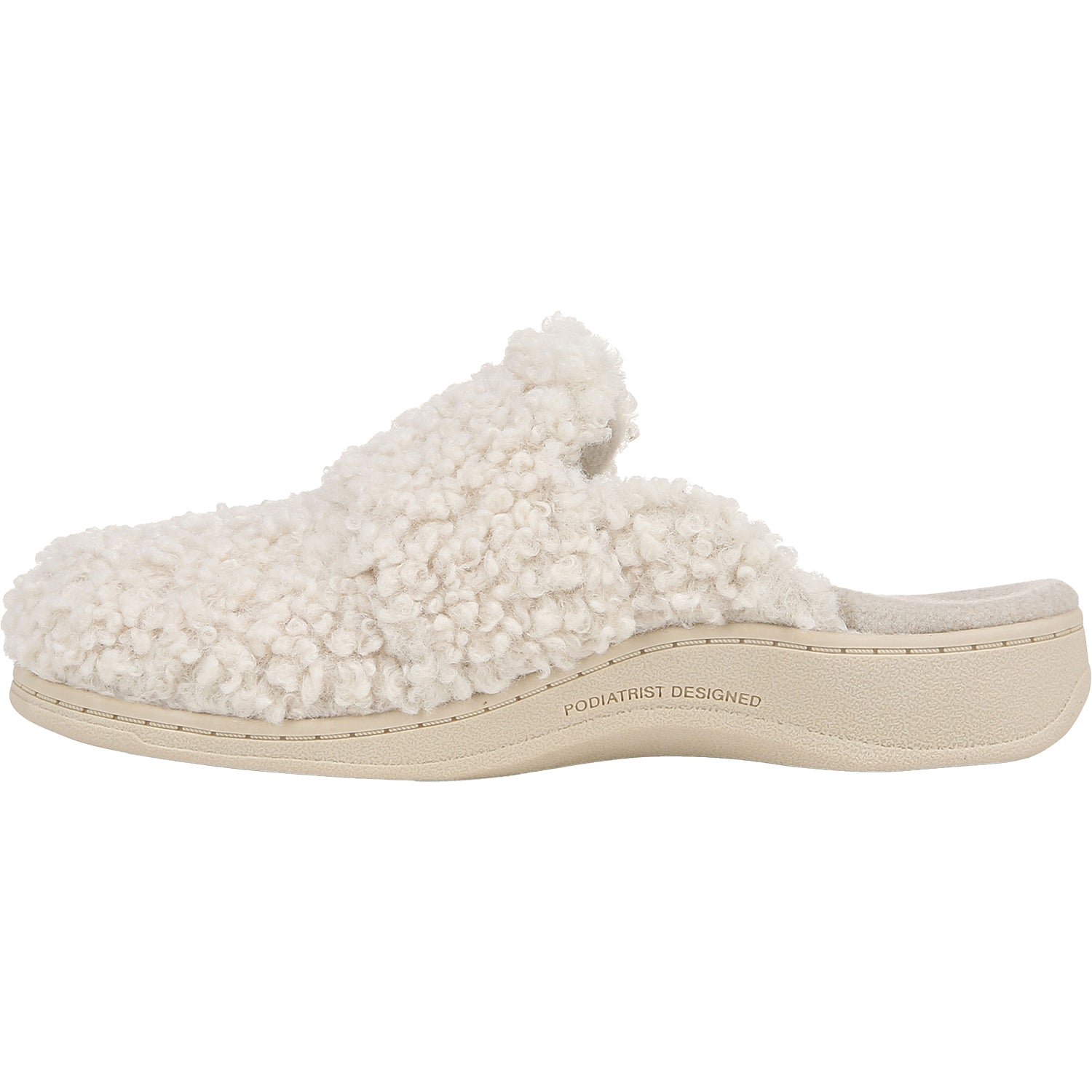 Vionic Gemma II Women's Open Back Slippers Cream Shearling
