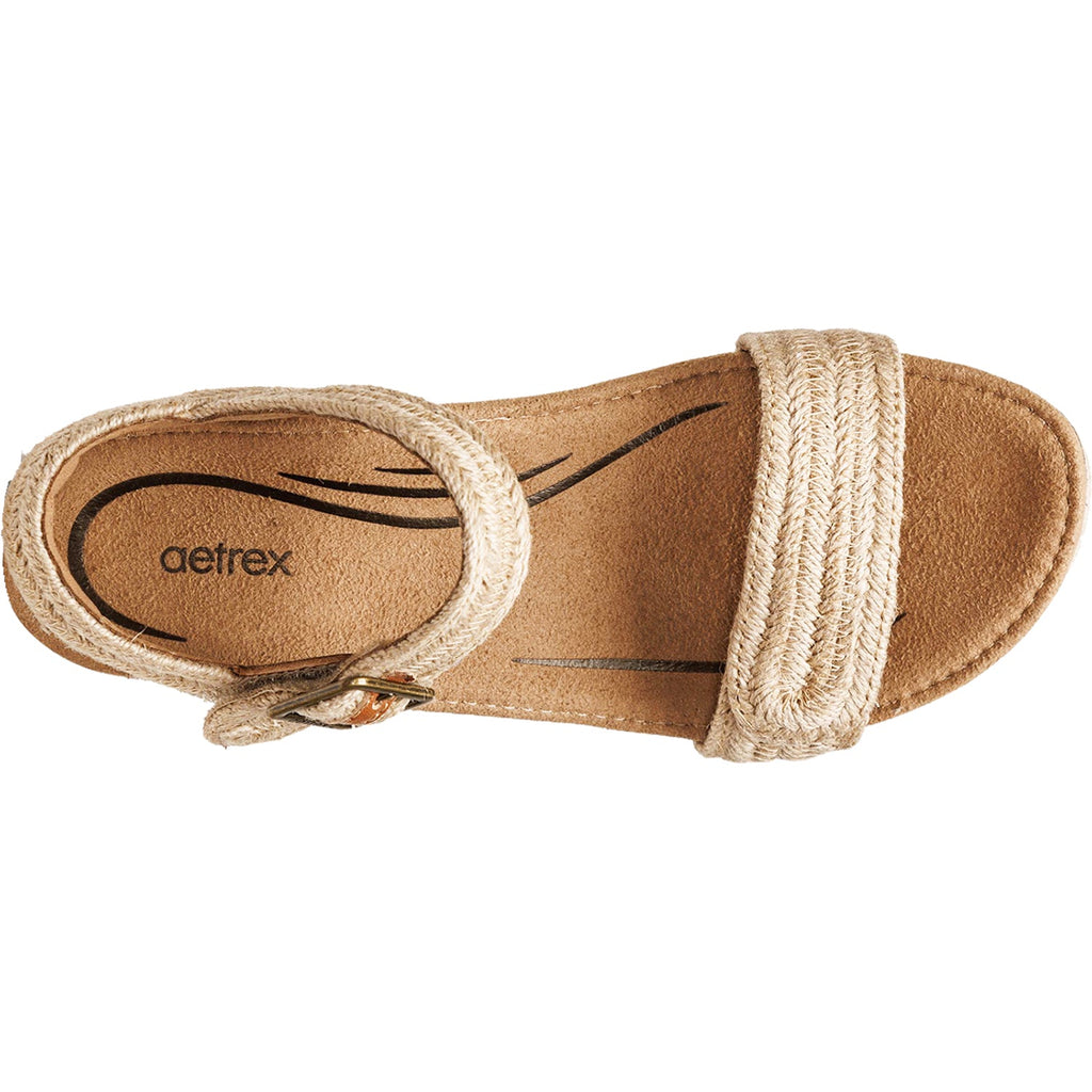 Aetrex Sydney Women's Wedge Sandals Natural Jute