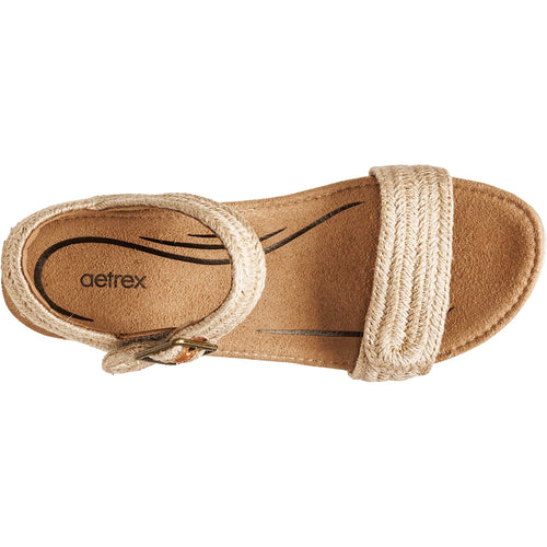 Aetrex Sydney Women's Wedge Sandals Natural Jute