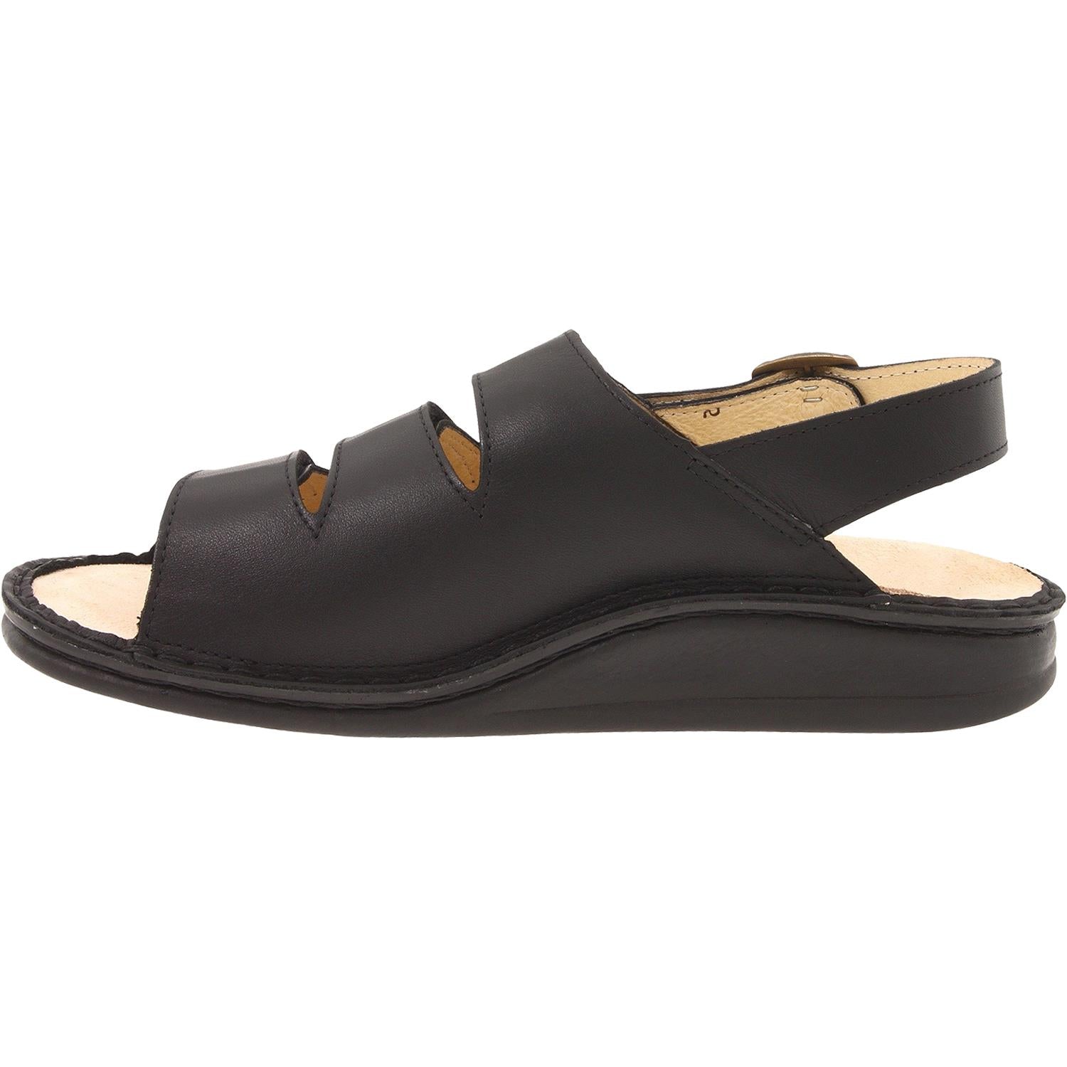 Finn Comfort Sylt Soft Women's Backstrap Sandals Black Nappa Leather