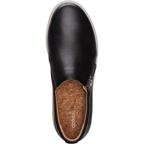 Aetrex Jenna Women's Slip Ons Black Leather