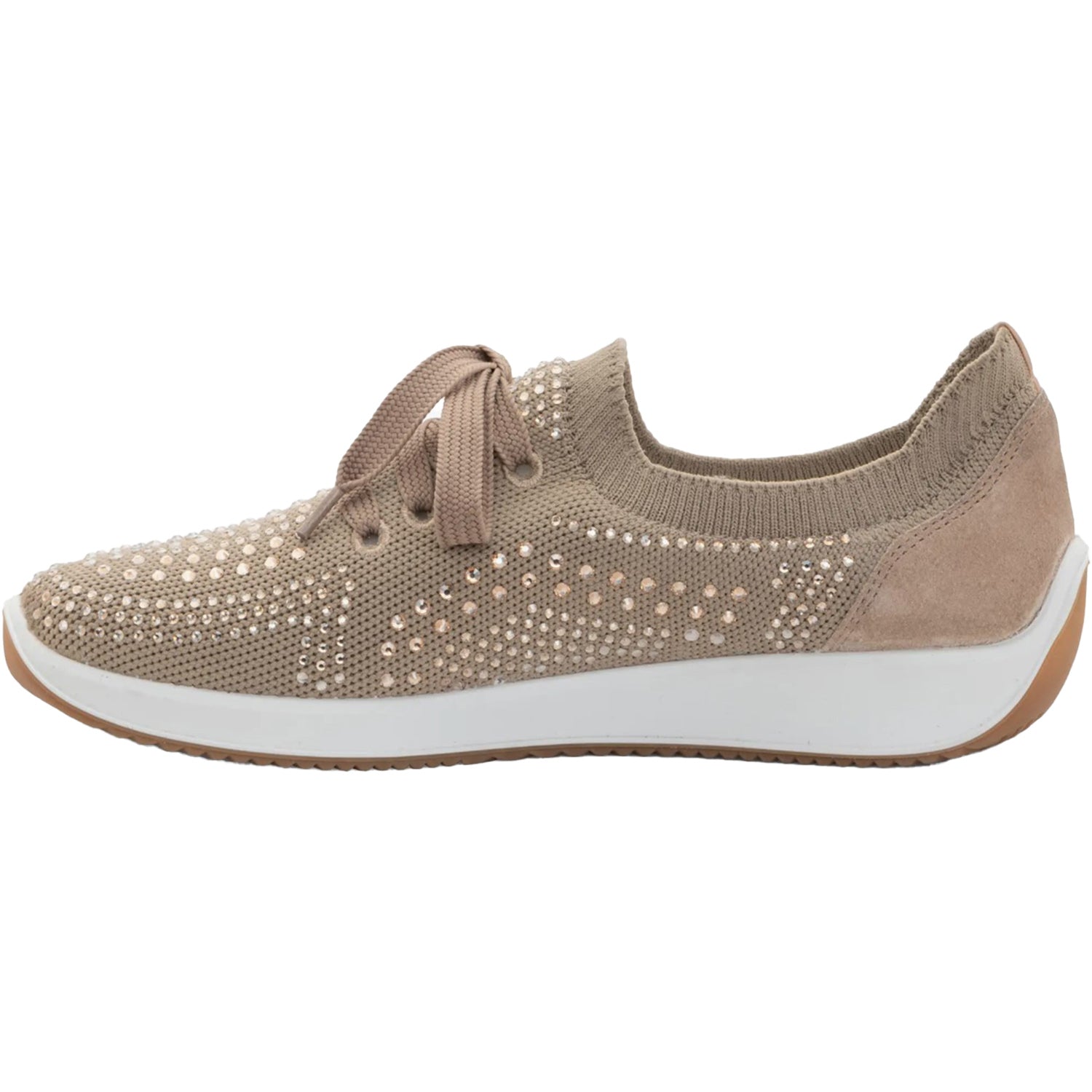 Ara Lisbon Lace Wovenstretch With Sparkle Women's Athletic Athleisure Shoes Lace Up Shoes Sand