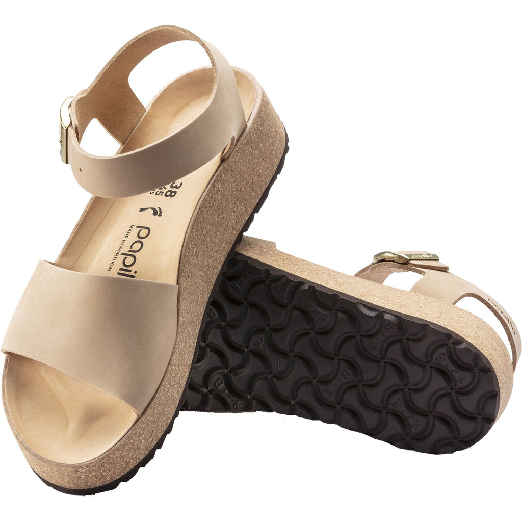 Birkenstock Papillio Glenda Women's Wedge Sandals Sandcastle Nubuck