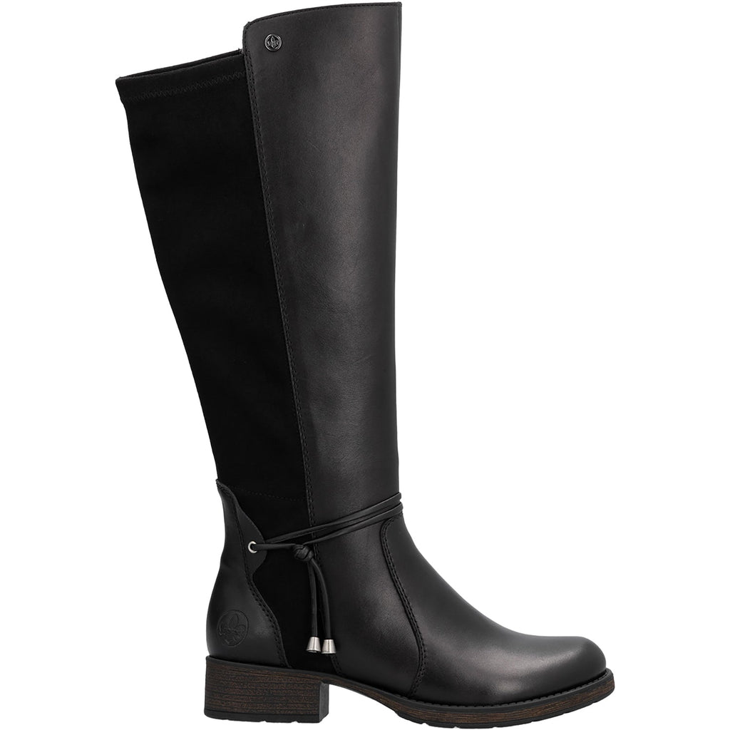 Rieker Z9564-00 Women's Tall Boots Schwarz/Schwarz/Schwarz Leather