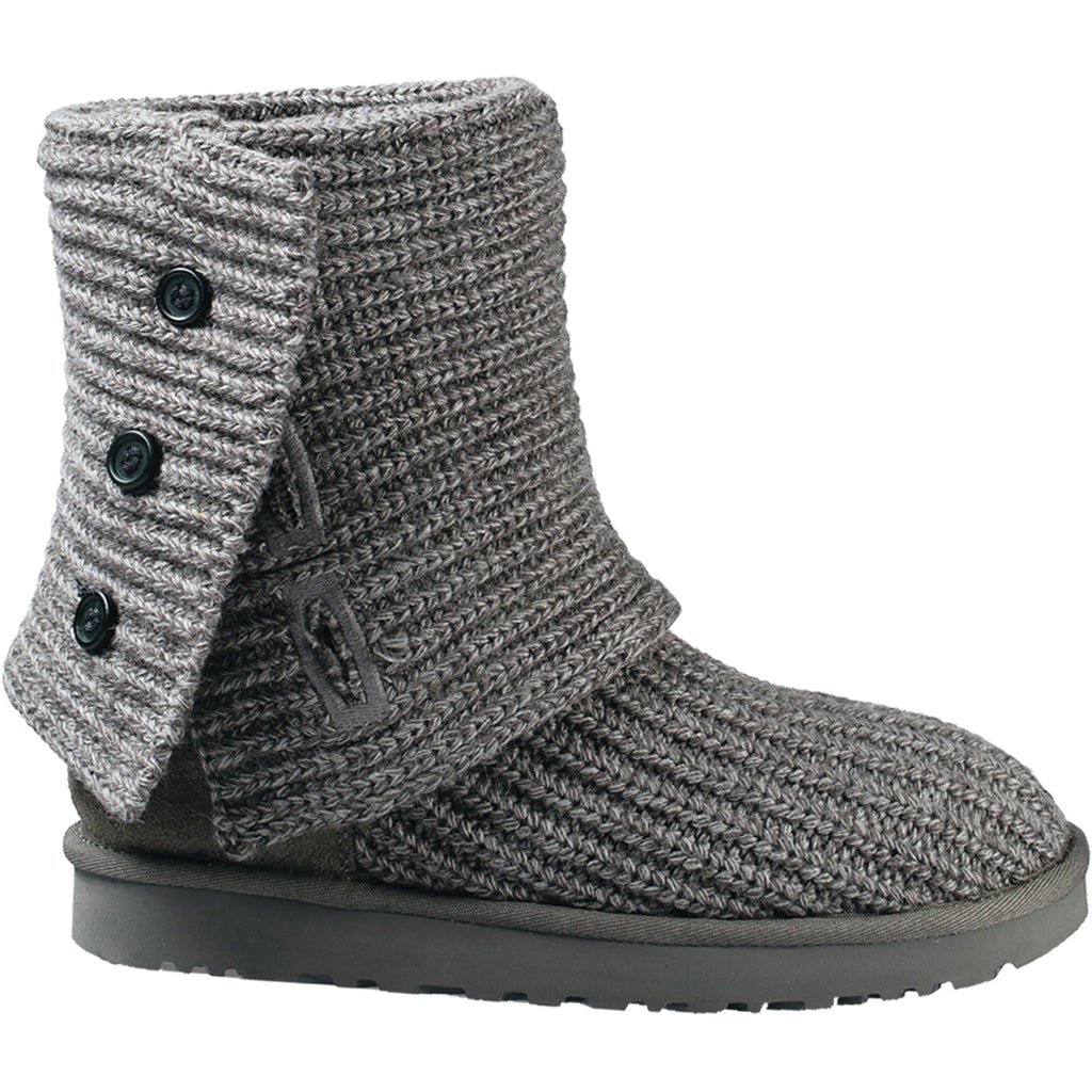 UGG Classic Cardy Women's Knit Boots Grey Knit Fabric