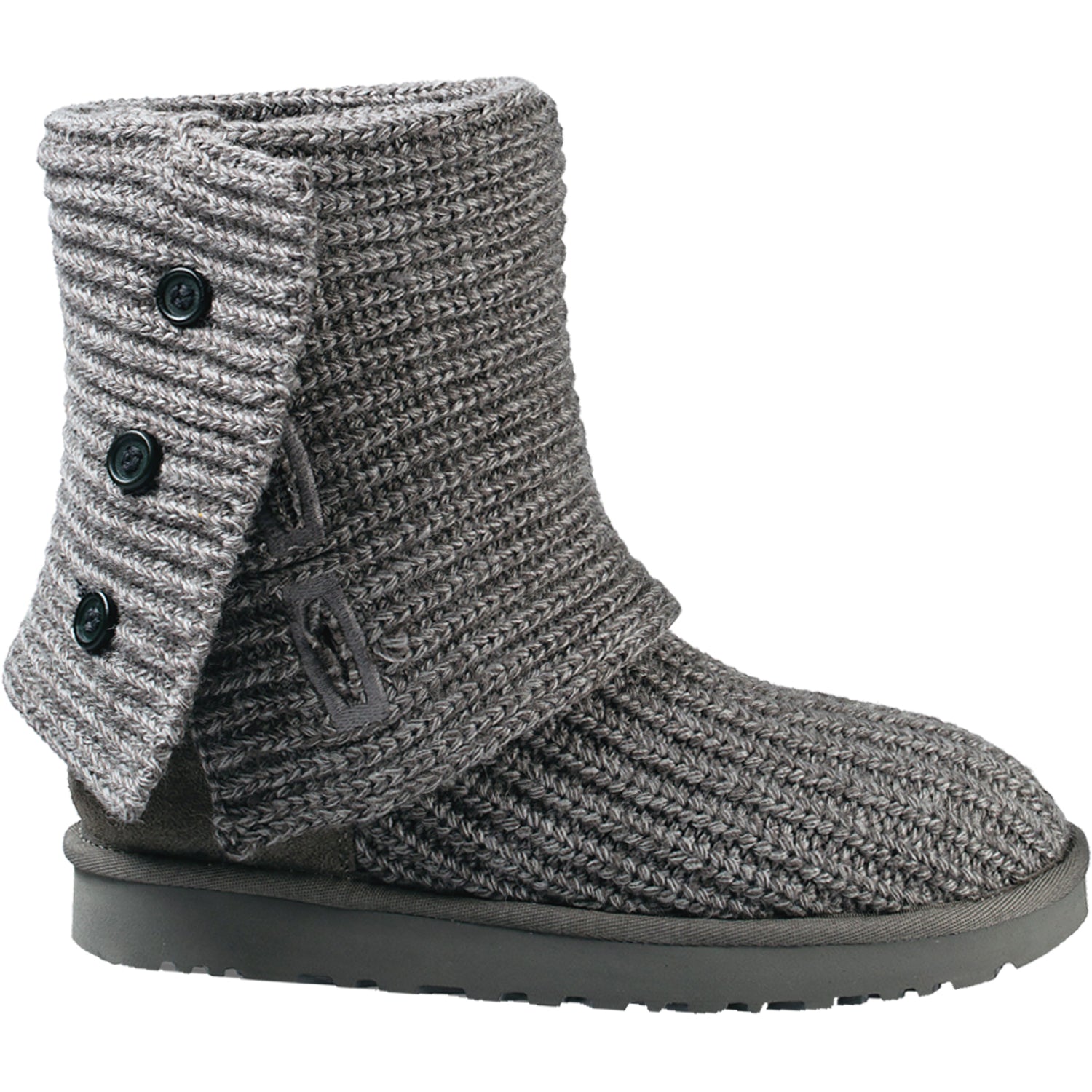UGG Classic Cardy Women's Knit Boots Grey Knit Fabric