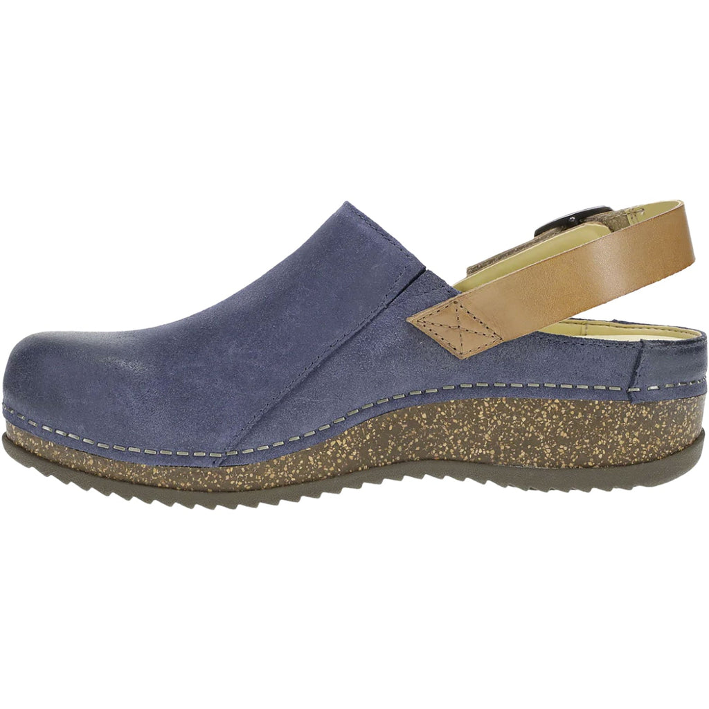 Dansko Merrin Women's Sling Back Clogs Blue Burnished Suede