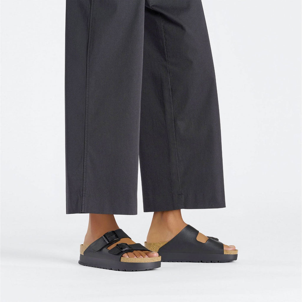 Birkenstock Arizona Flex Platform Women's Sandals Black Birko-Flor