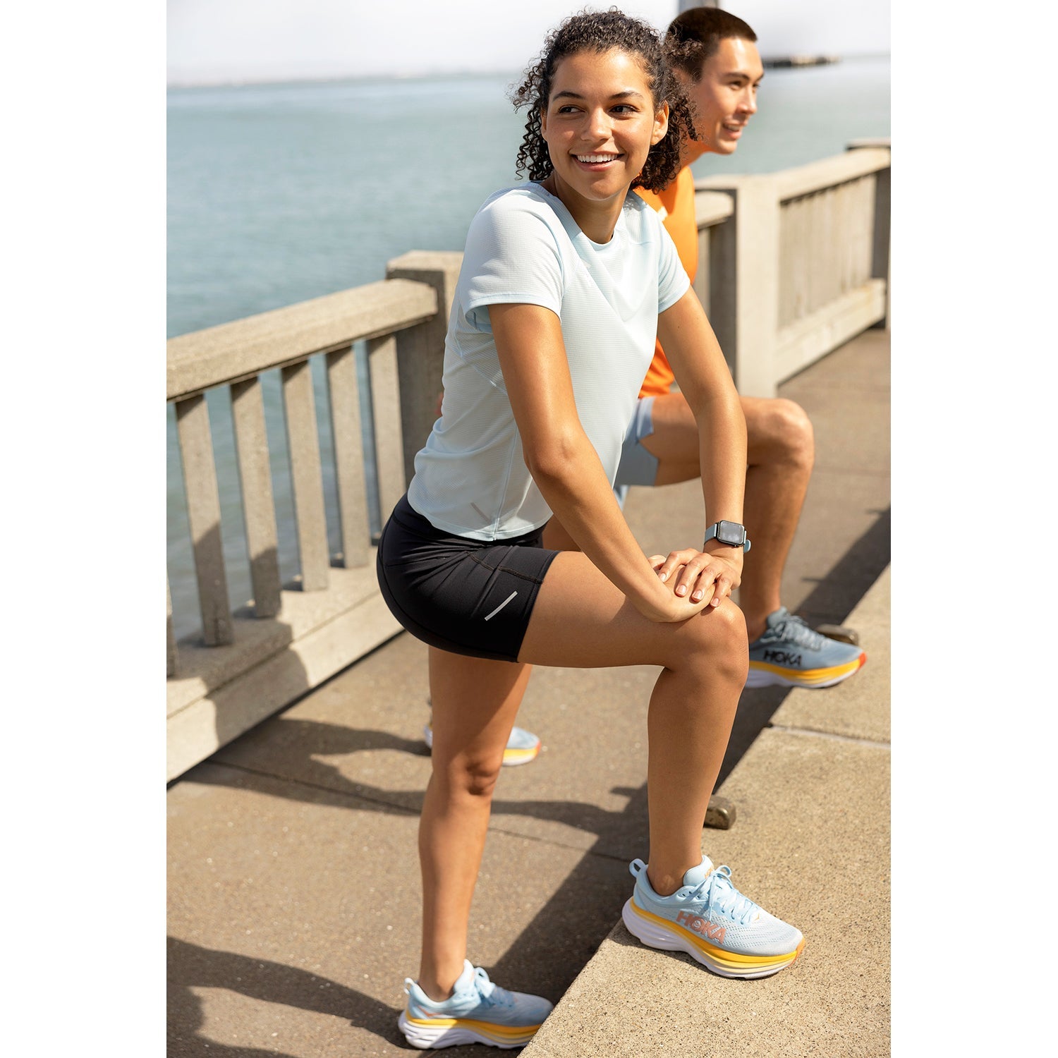 Hoka Bondi 8 (Neutral Support) Women's Road Running Shoes Black/White Mesh