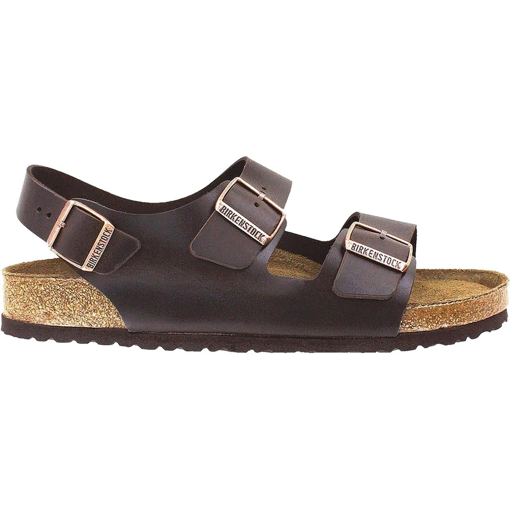 Birkenstock Milano Soft Footbed Unisex Brown Sandals Brown Amalfi Leather