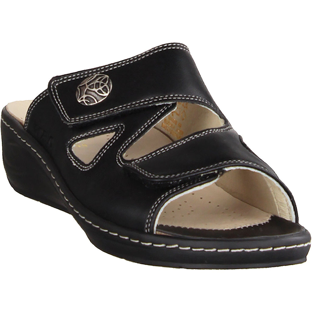 Fidelio 43-4103 Linz 2 Women's Slide Sandals Black Leather