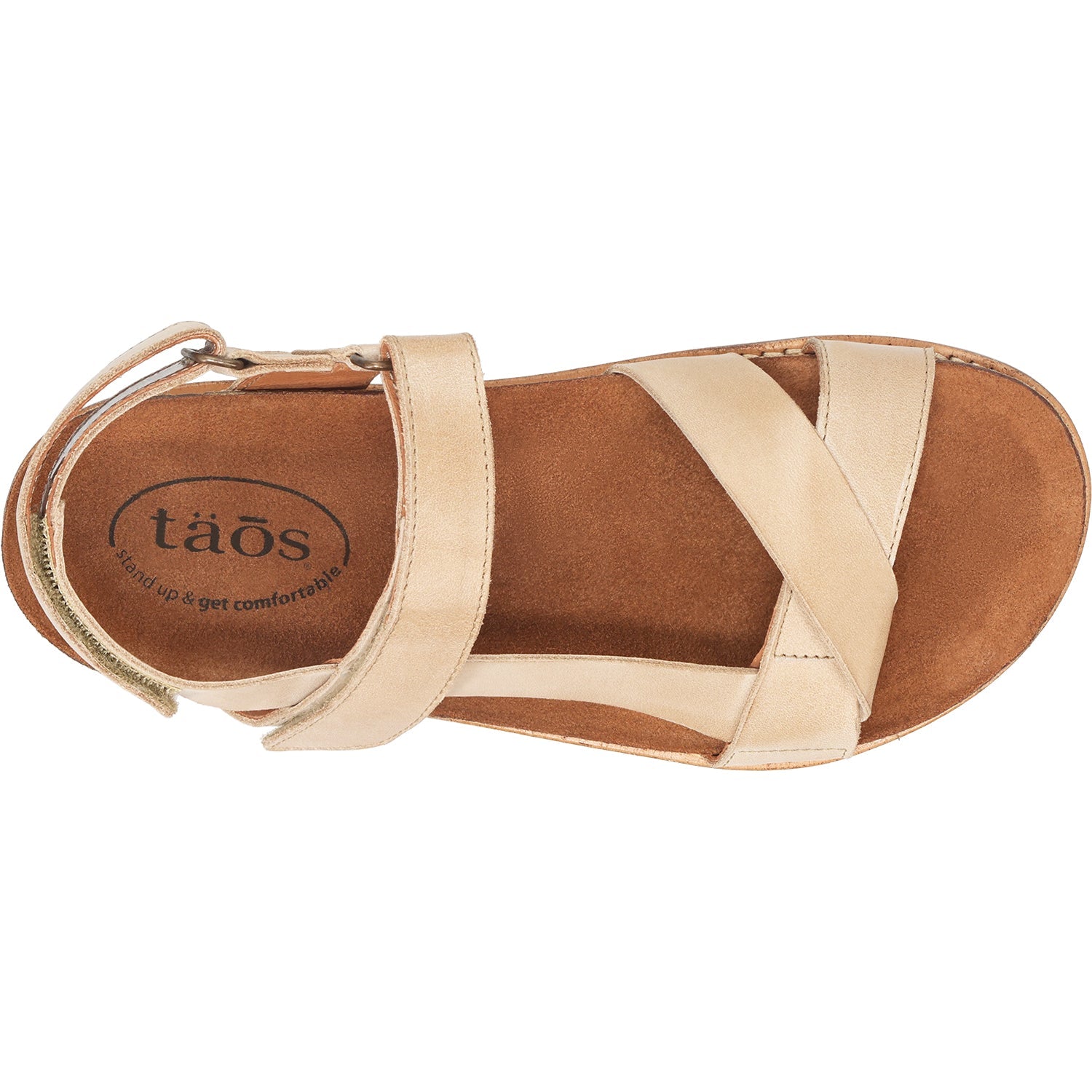 Taos Sideways Women's Ankle Strap Sandals Stone Leather