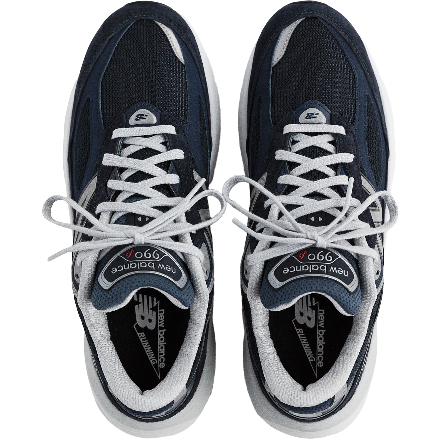 New Balance M990NV6 - Made in USA Men's Running Shoes Navy/White Suede/Mesh