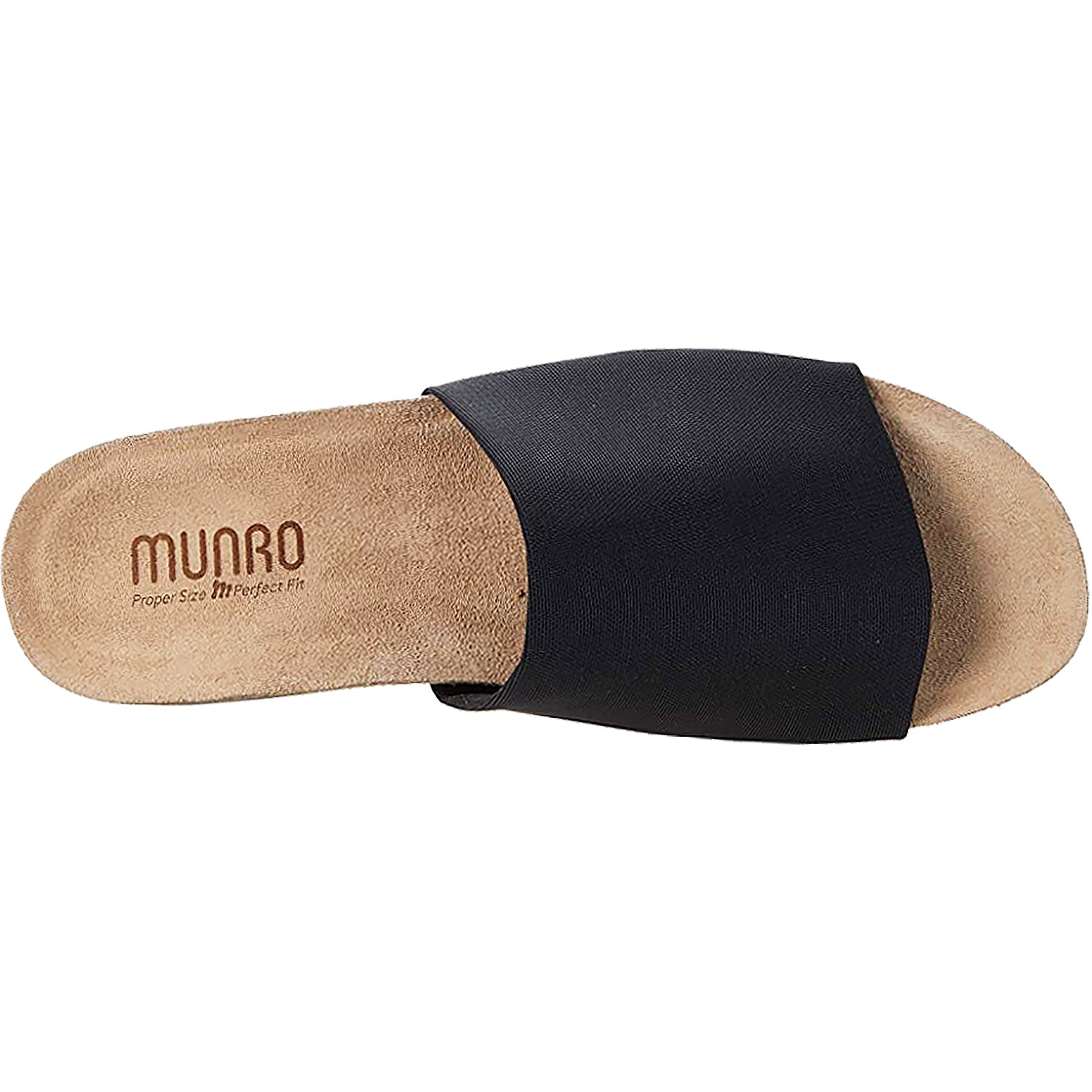 Munro Casita Women's Slide Sandals Black Stretch Fabric