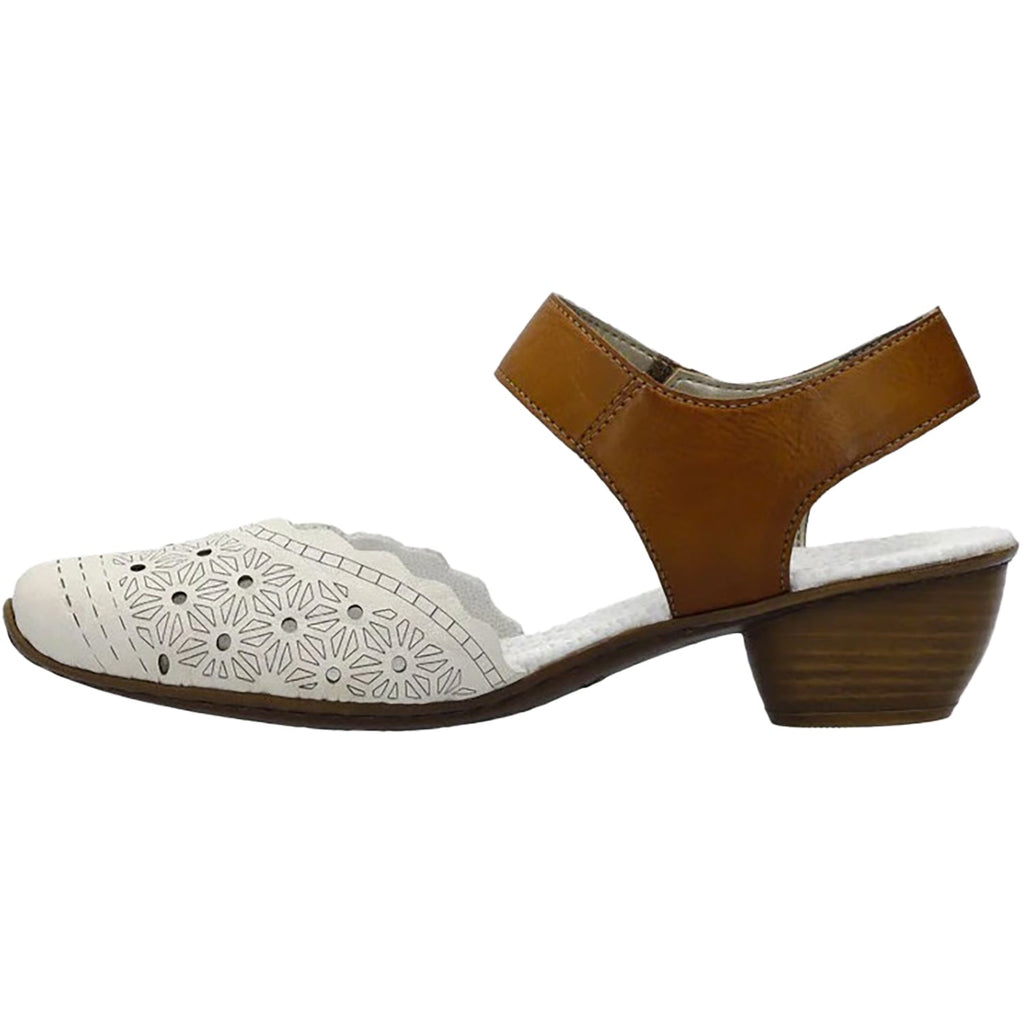 Rieker 43703-60 Mirjam Women's Dressy Mary Janes Cream/Cayenne Leather