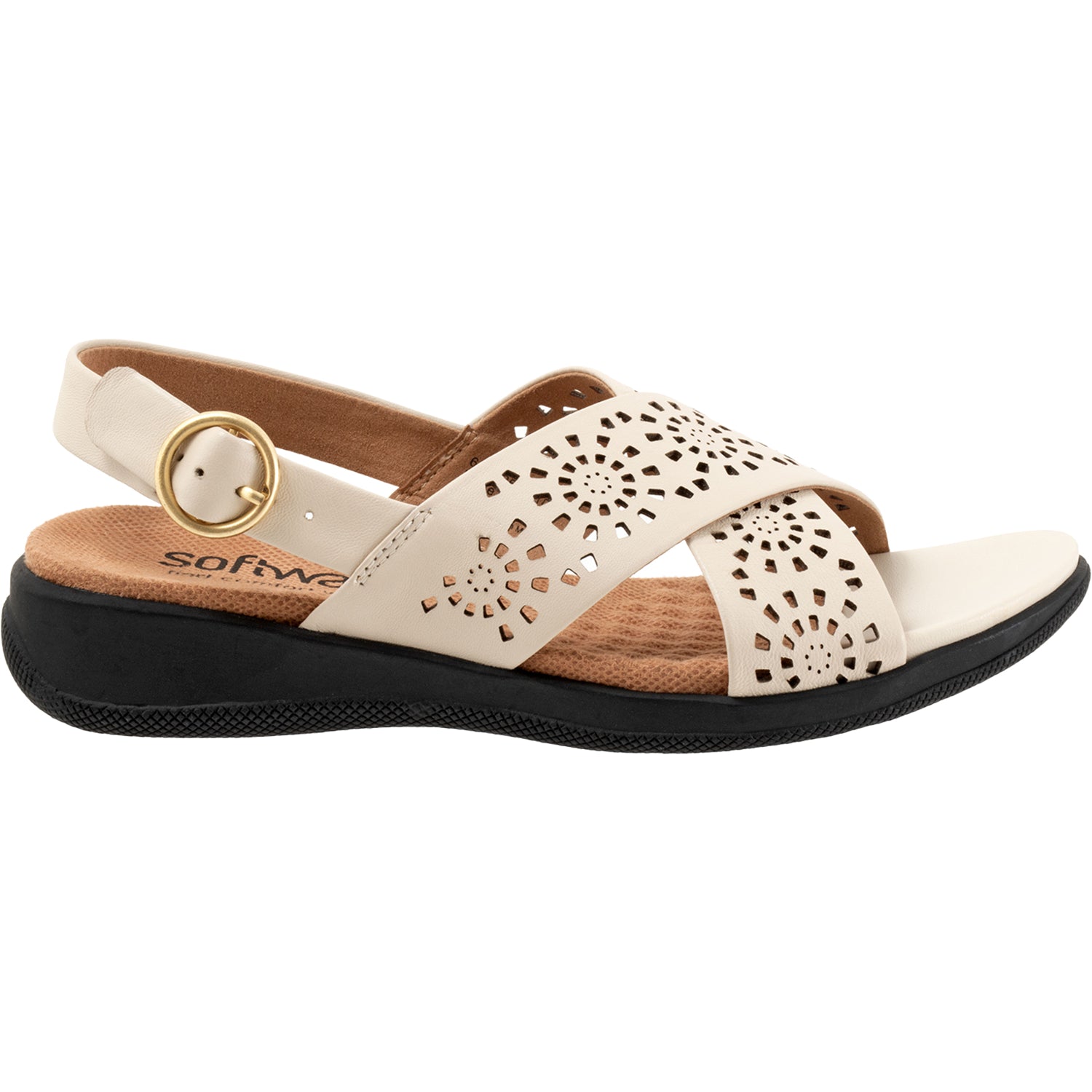 Soft Walk Tillman Sling Perf Women's Sandals Bone Leather